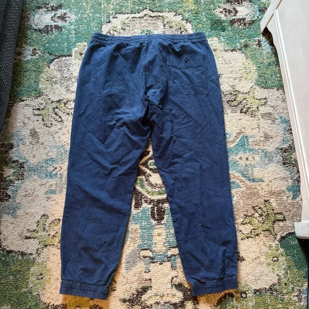 J.Crew Men’s Navy Micro Stripe Drawstring Jogger Pants Size XL